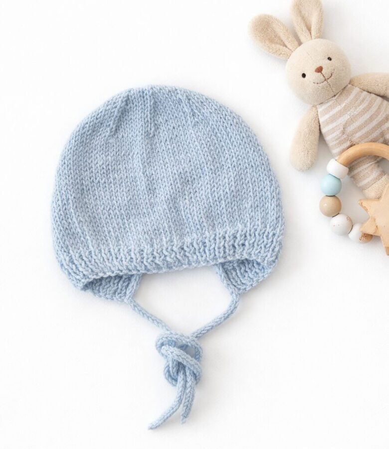 Adīta merino vilnas cepure jaundzimušajiem