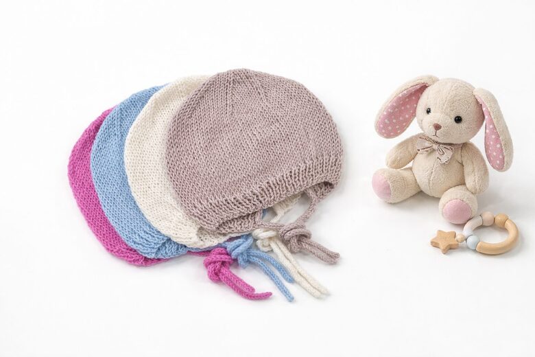 Adīta merino vilnas cepure jaundzimušajiem