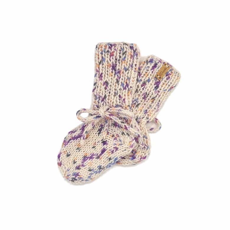 Adītas vilnas zeķes mazuļiem CONFETTI CAKE