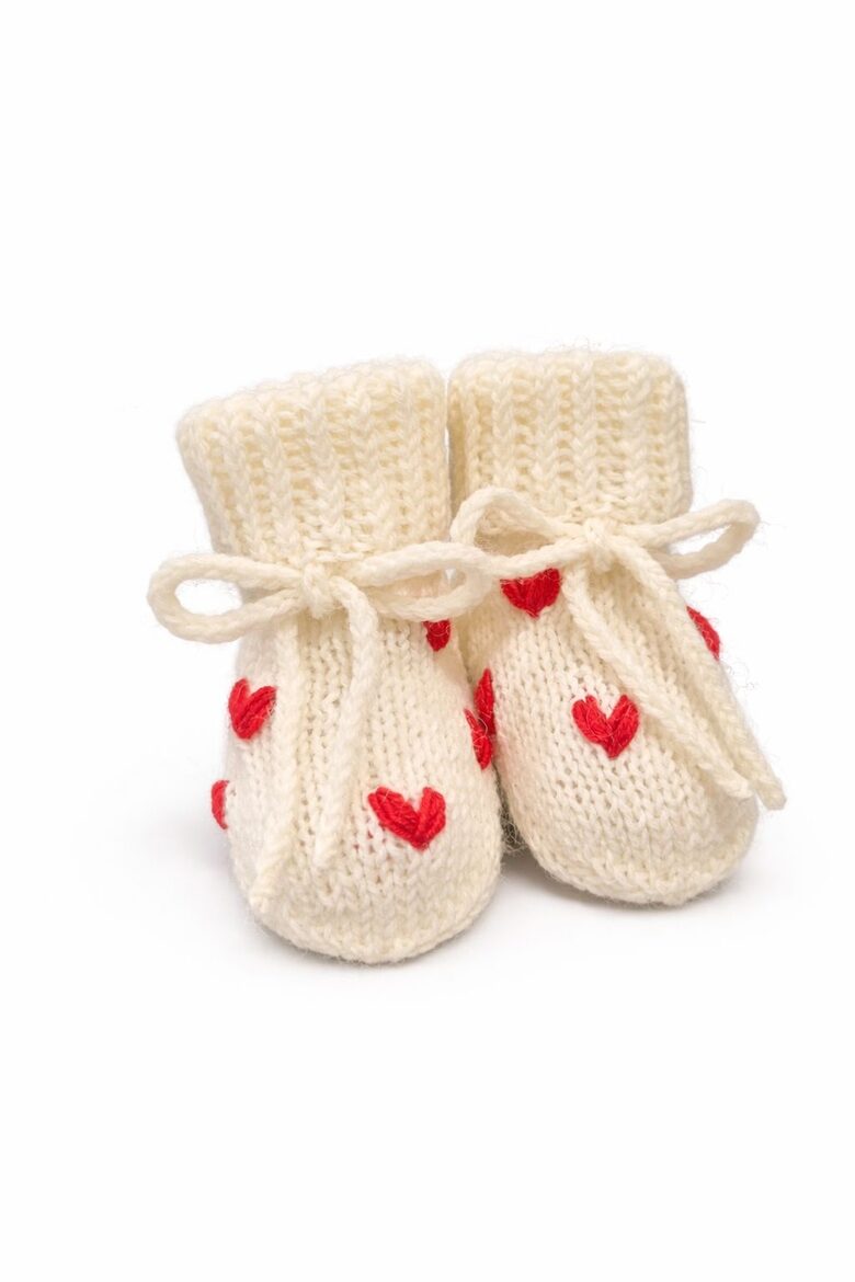 Knitted wool baby socks LOVE