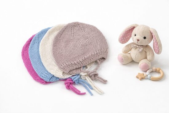 Adīta merino vilnas cepure jaundzimušajiem